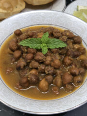 Kala chana curry served in a plate