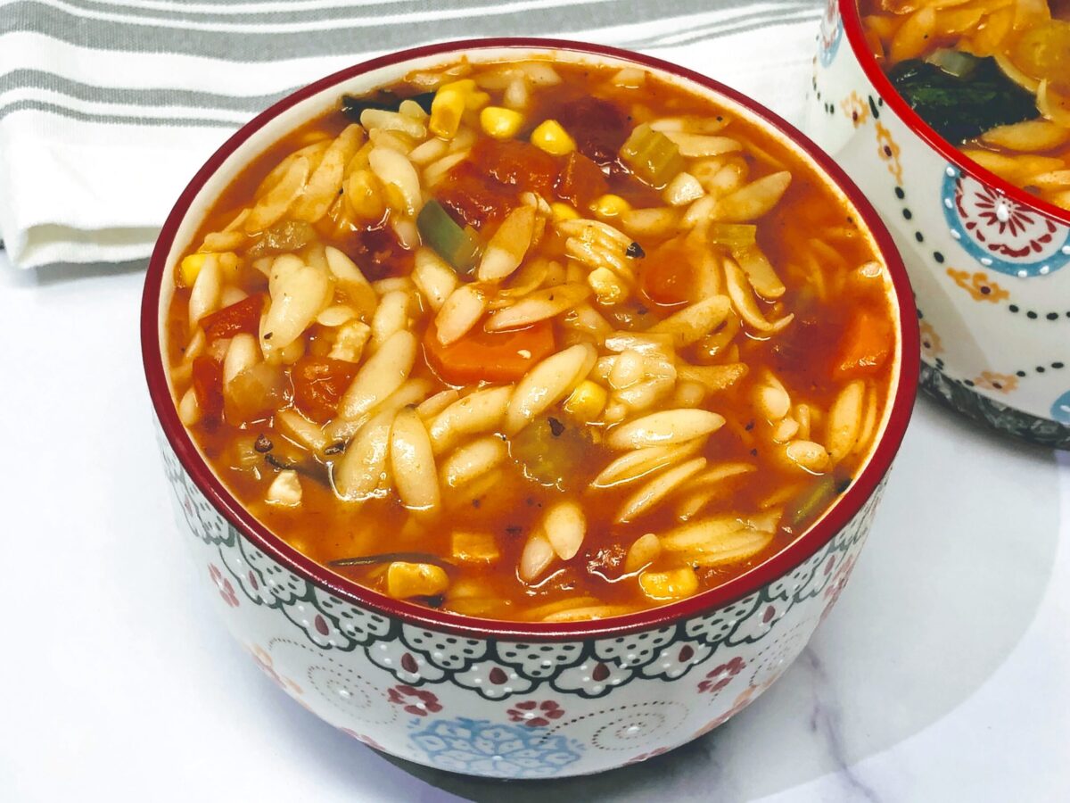 Instant Pot Vegan Orzo Soup - CulinaryShades