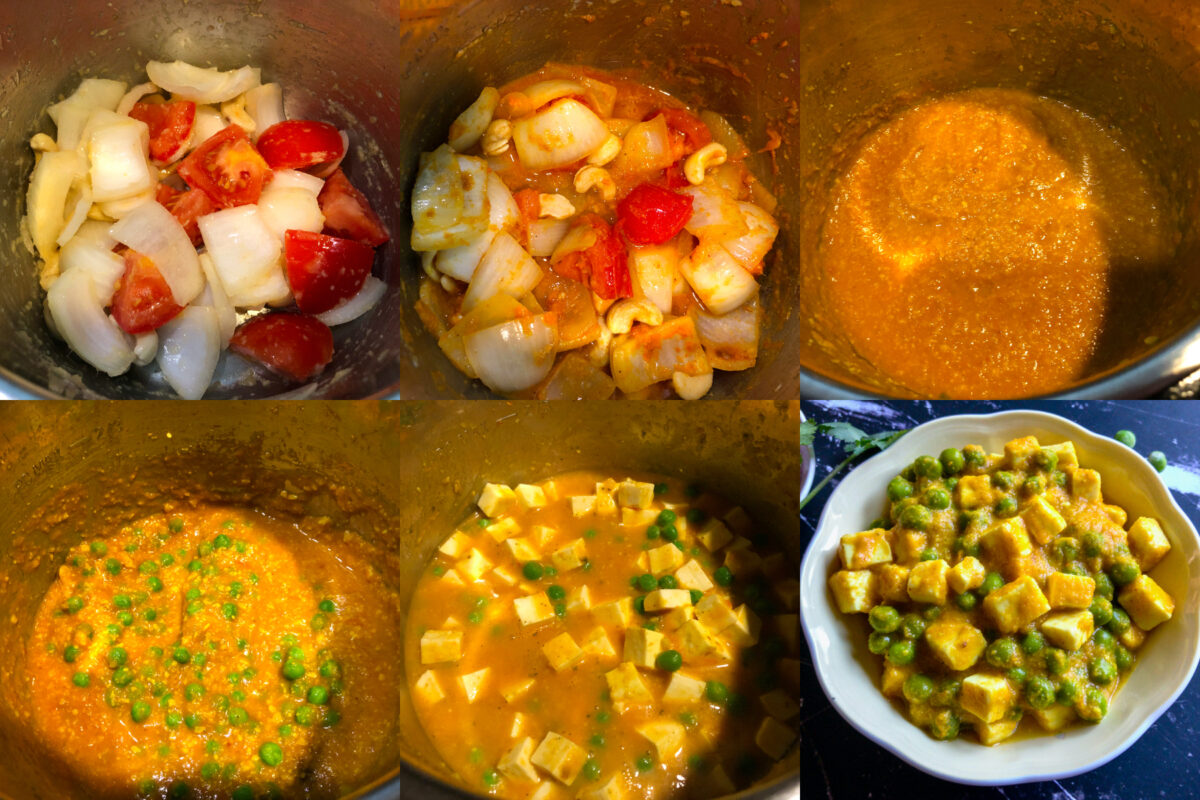 instant pot matar paneer step by step pics