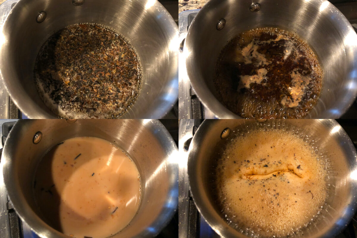Masala chai on cooktop