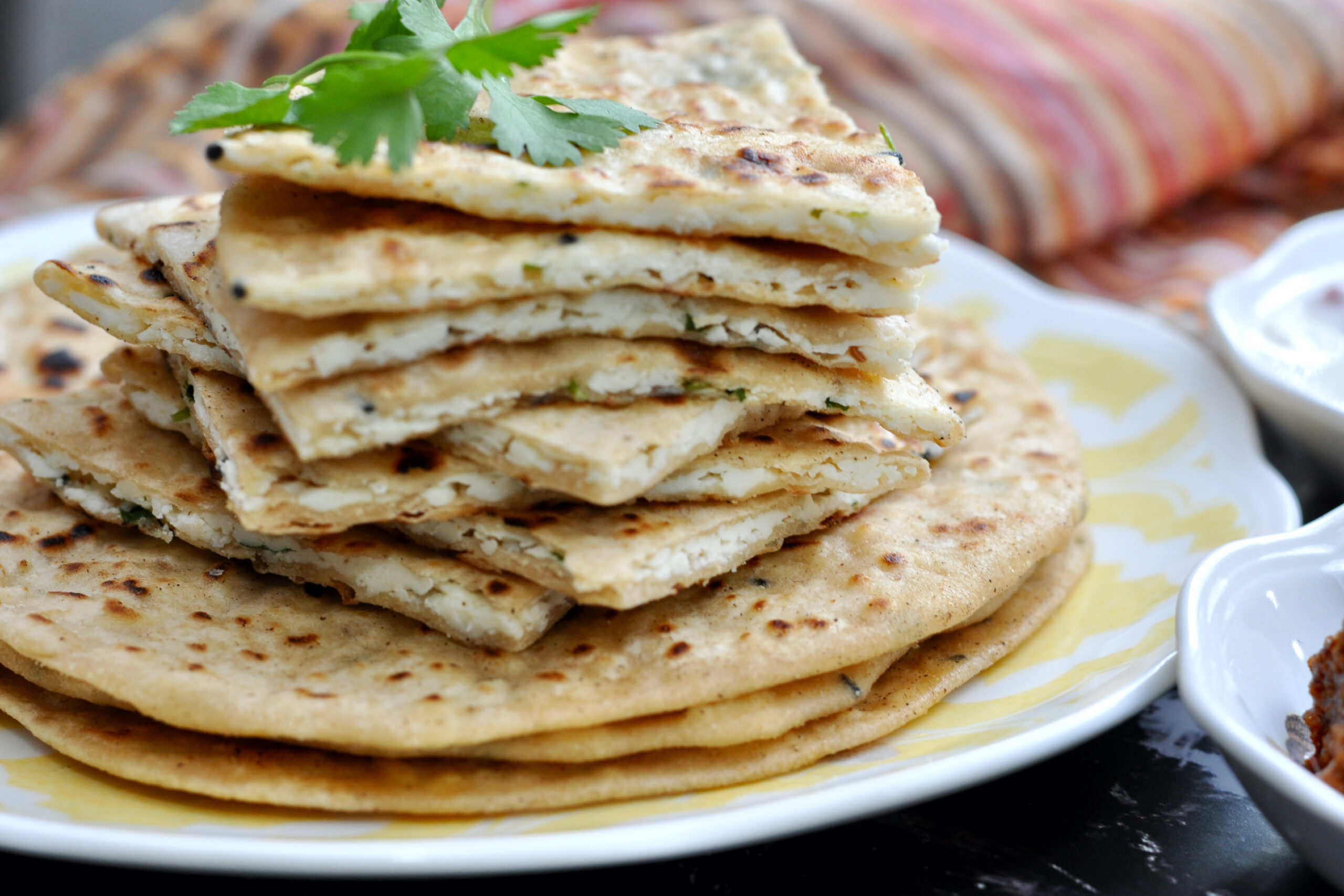 paneer paratha in a plate