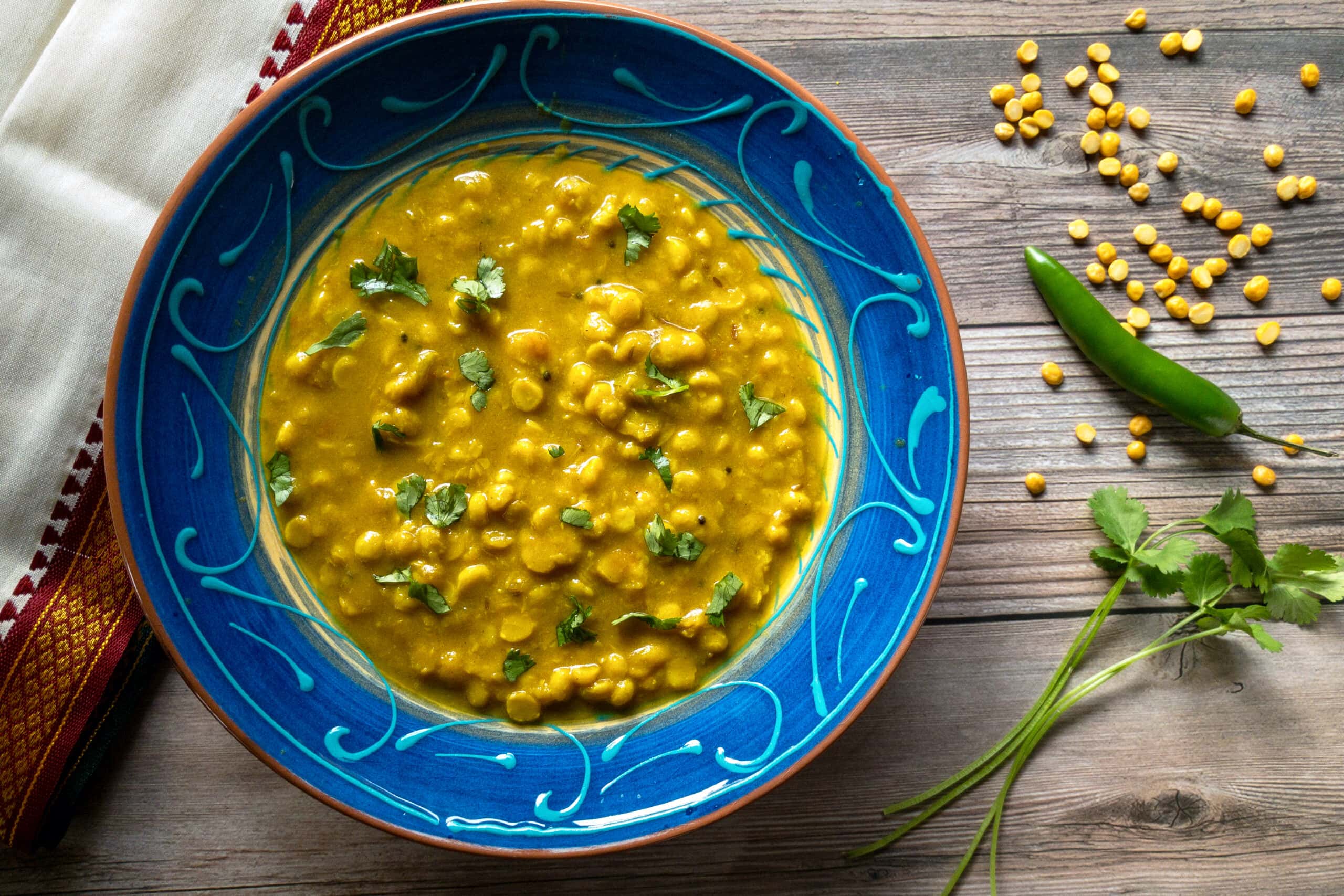 instant pot chana dal served in a bowl