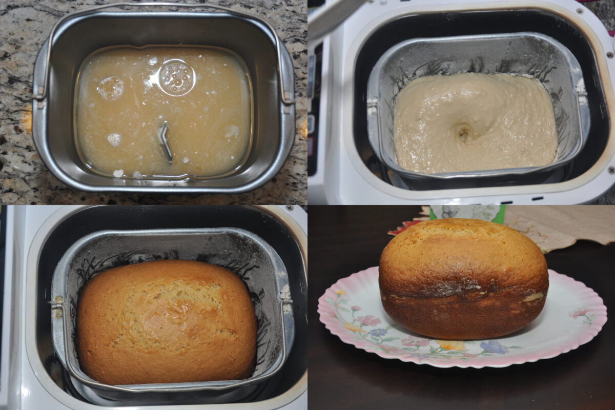 Bread machine vanilla cake step by step