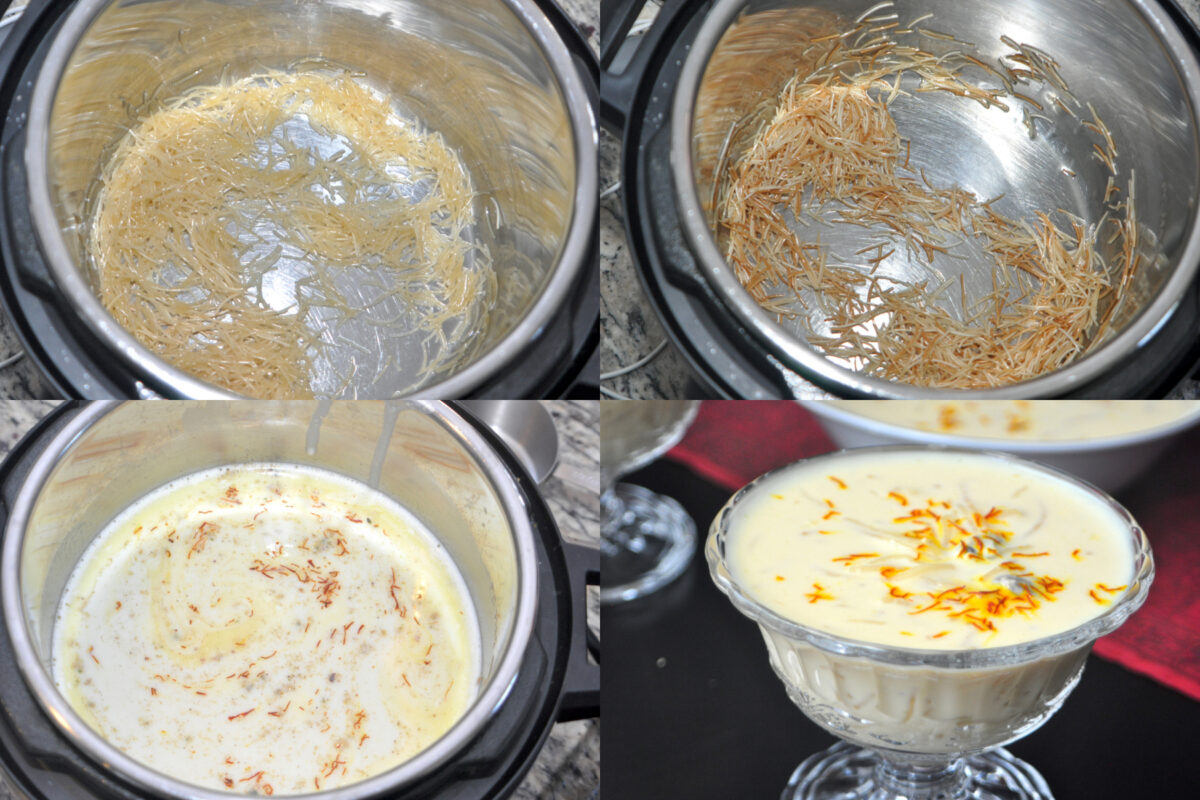 step by step vermicelli kheer in instant pot