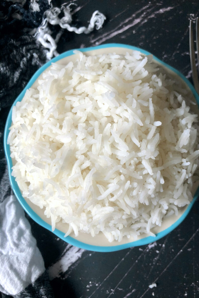 instant pot basmati rice in a bowl