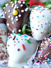 chocolate covered strawberries with sprinkles