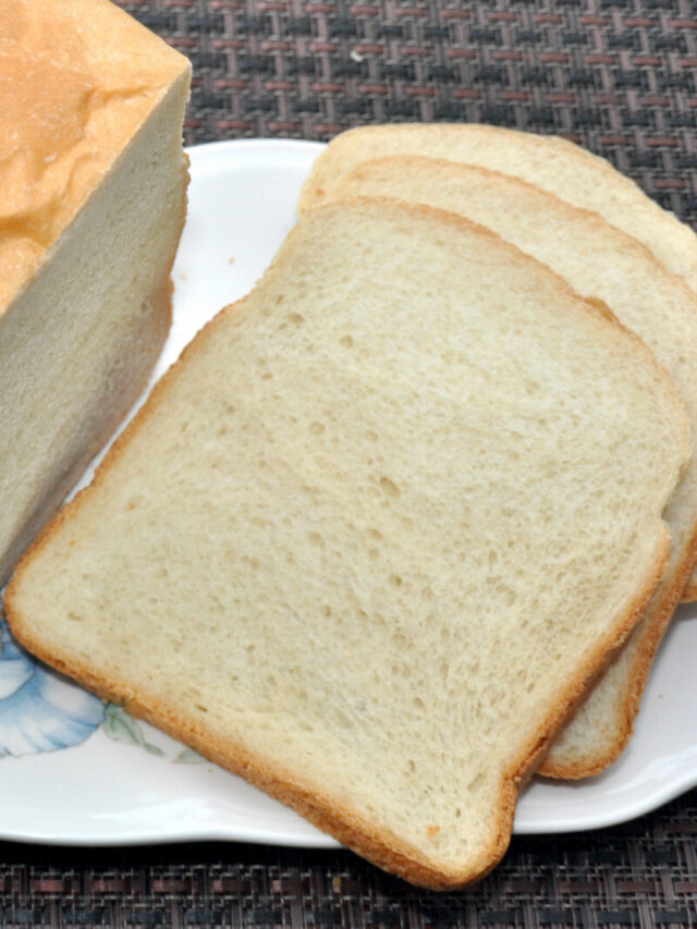Slice white bread in a tray.
