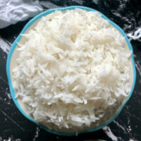 basmati rice in a bowl.