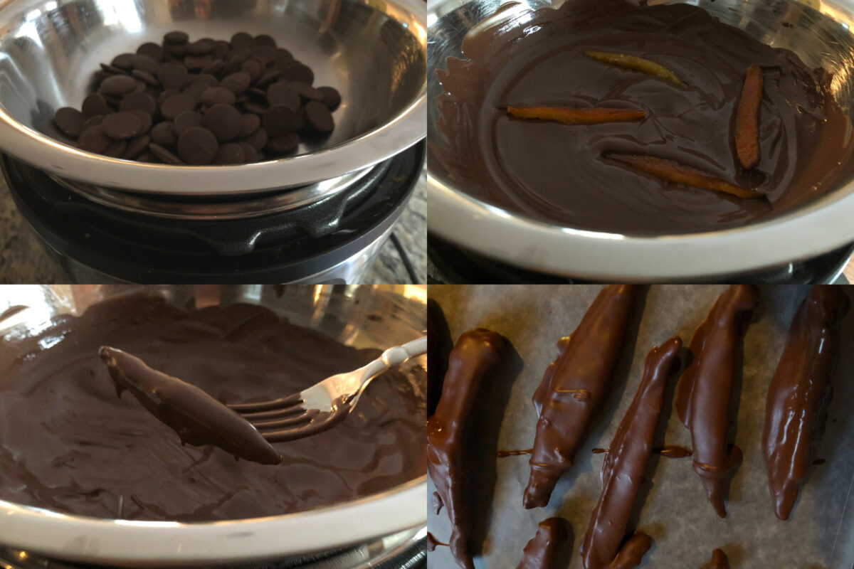 ip as double boiler to make chocolate covered orange peels