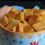 Cubed Sweet Potato in a bowl.