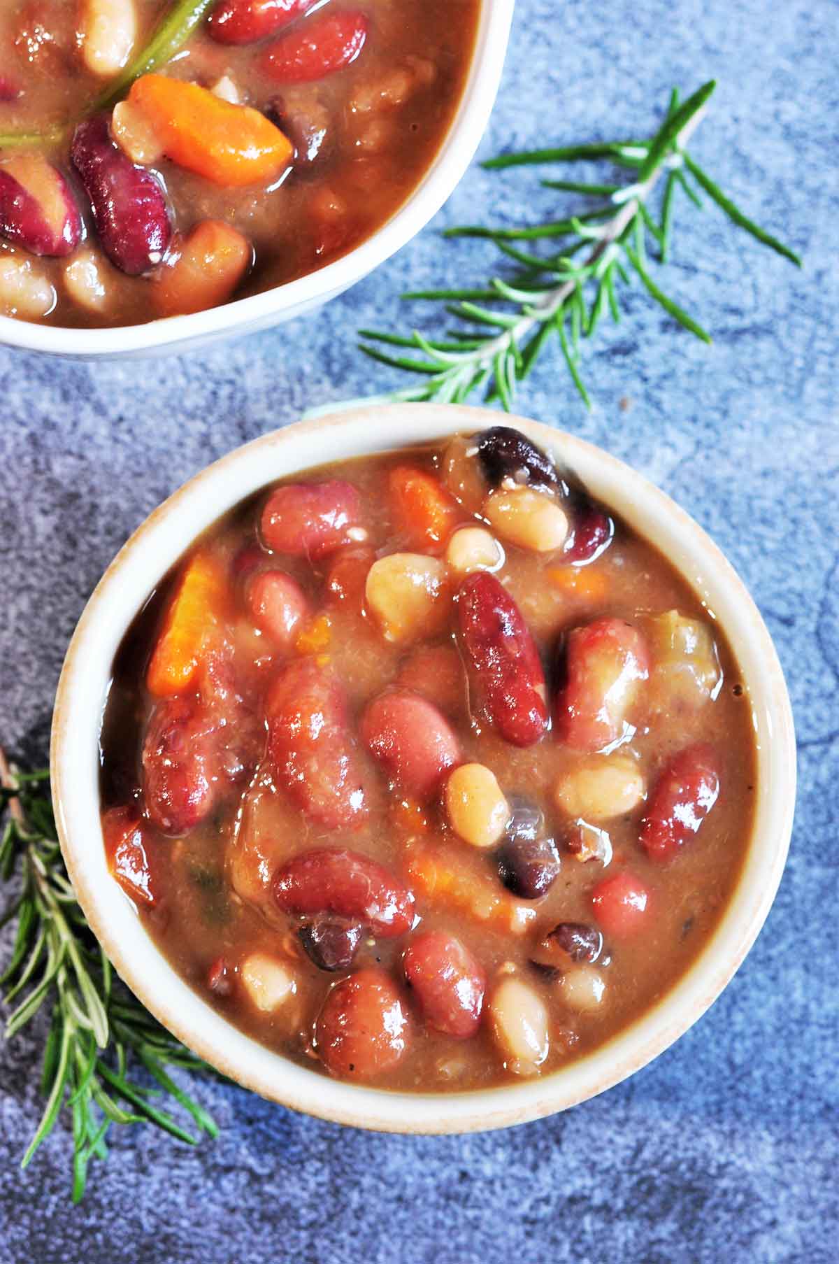 Mixed Beans Soup in a bowl.