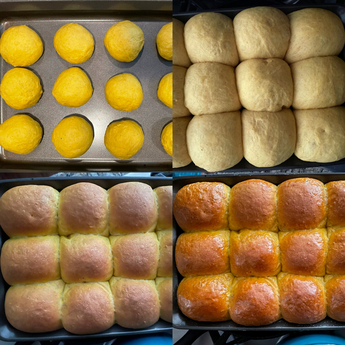 baking pumpkin bread rolls.