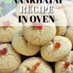 Pinterest image for Indian nankhatai recipe in oven.