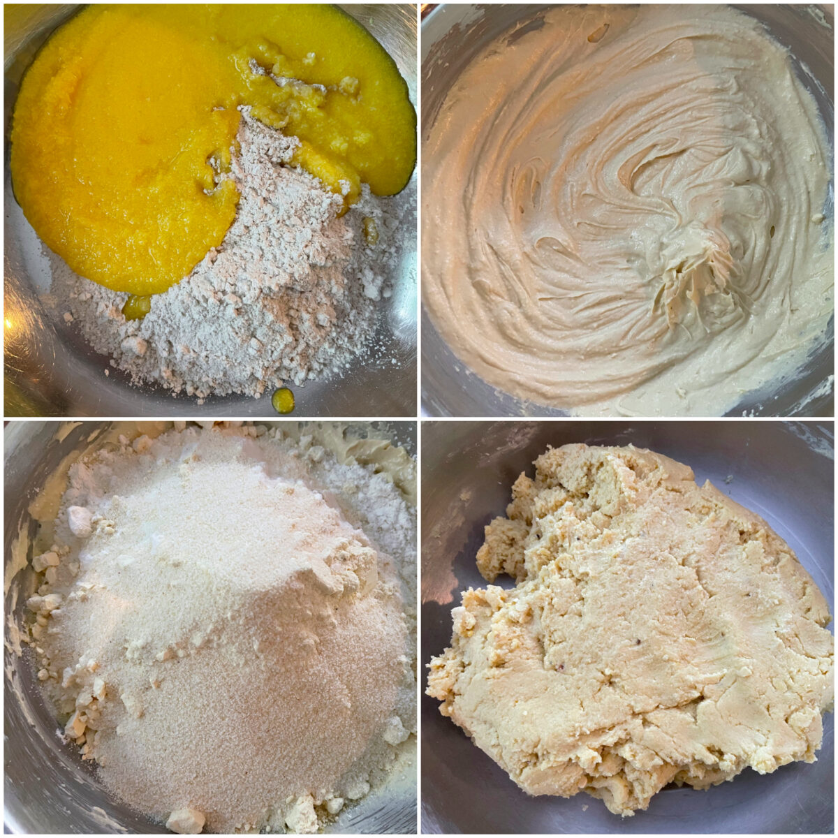 collage of making nankhatai dough.