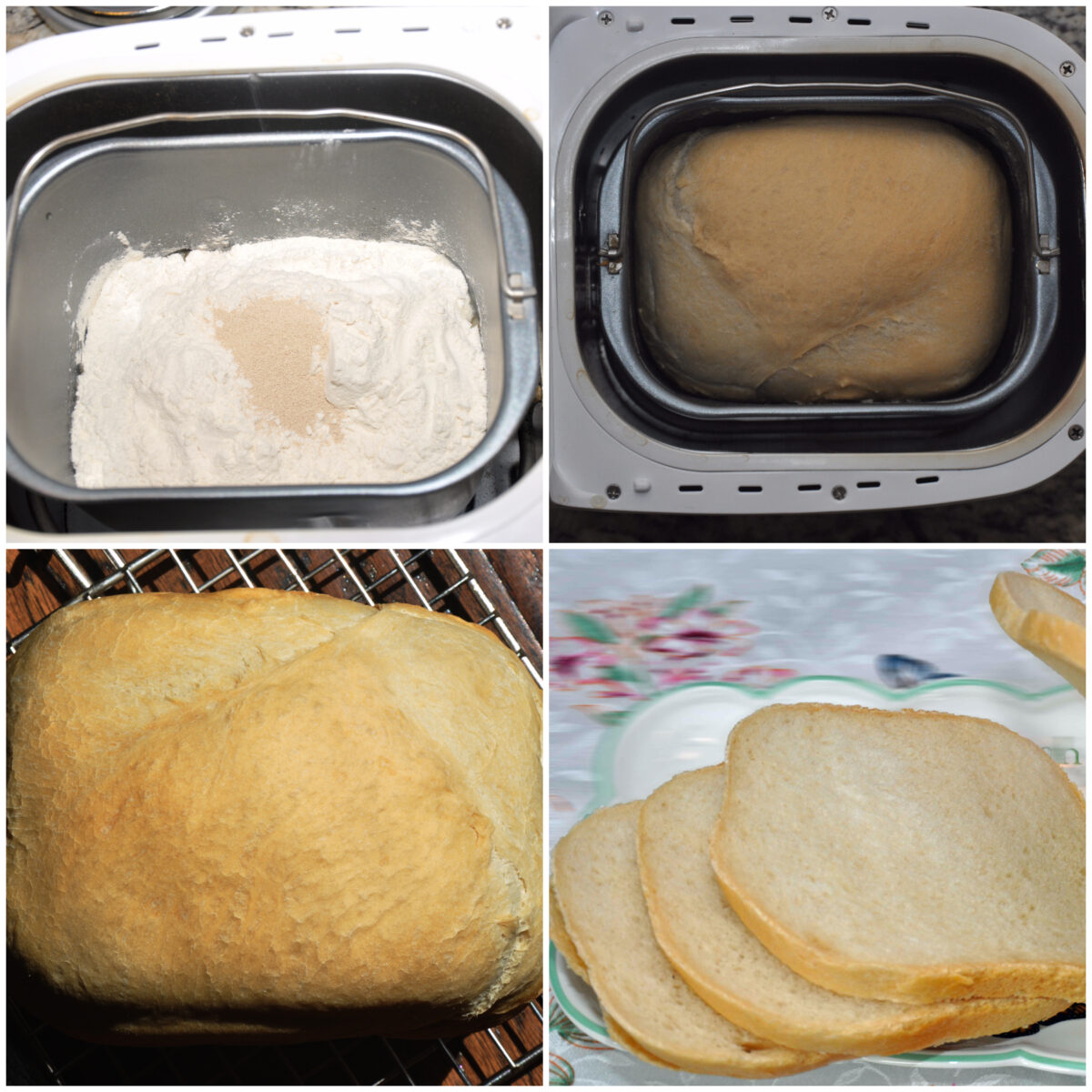 French bread being baked from start to finish in bread maker.