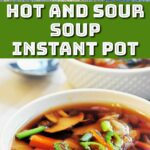 Hot and sour veg soup served in a bowl.