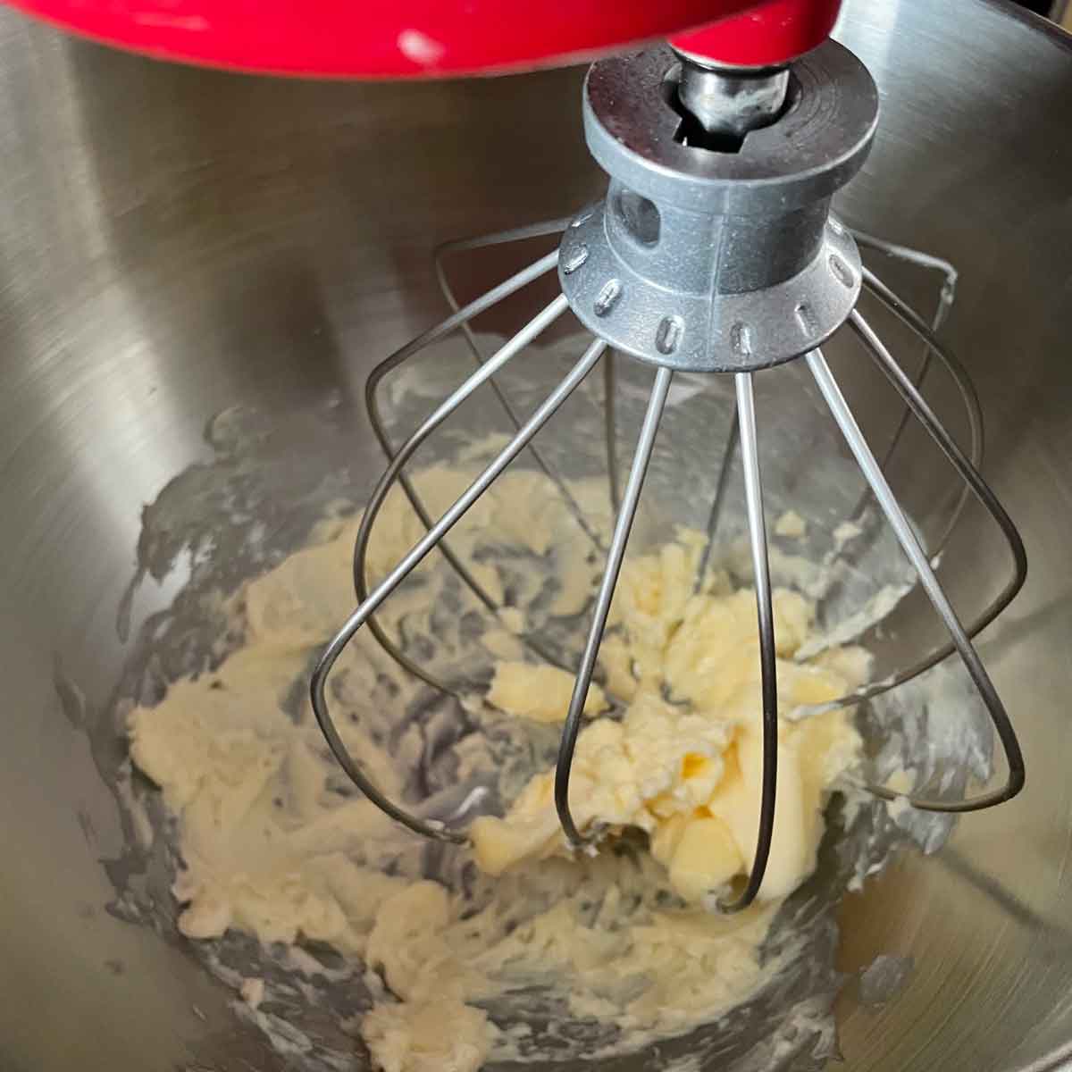 Whipping butter.