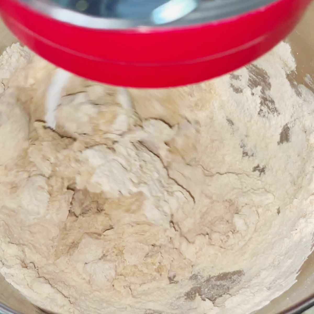 Kneading started in stand mixer.