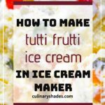 4 scoops of Tutti Frutti ice cream in a plate.