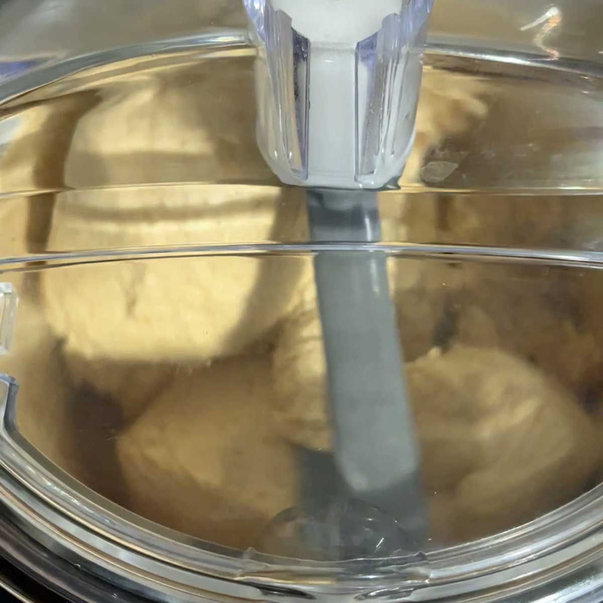Peanut butter ice cream churning.
