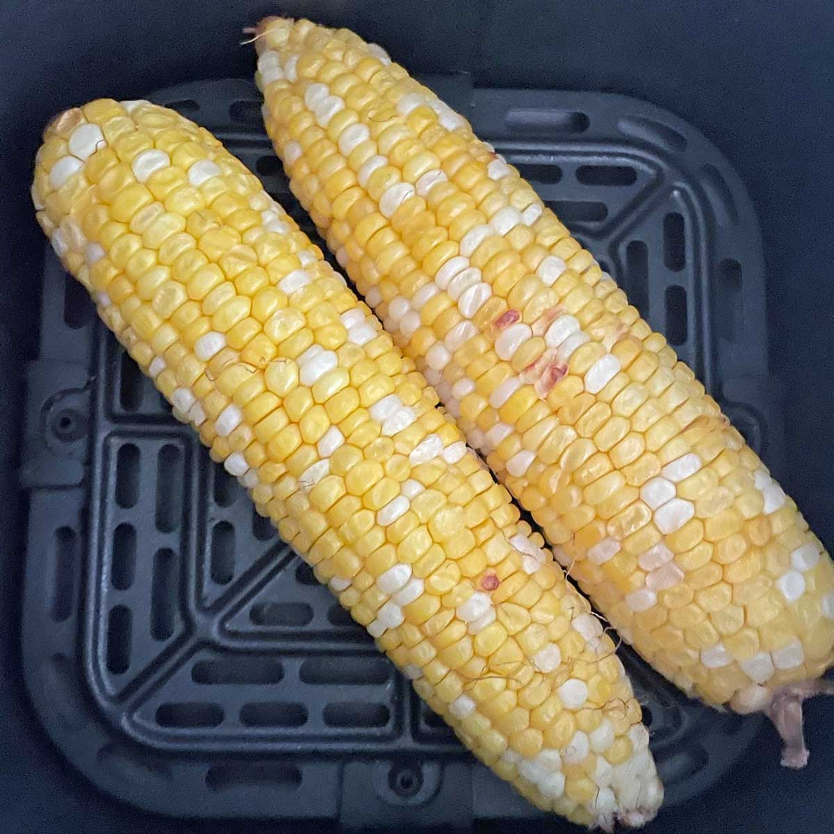 Cooked corn on the cob in air fryer.
