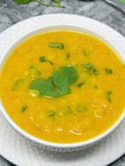 Masoor Dal served in a bowl.
