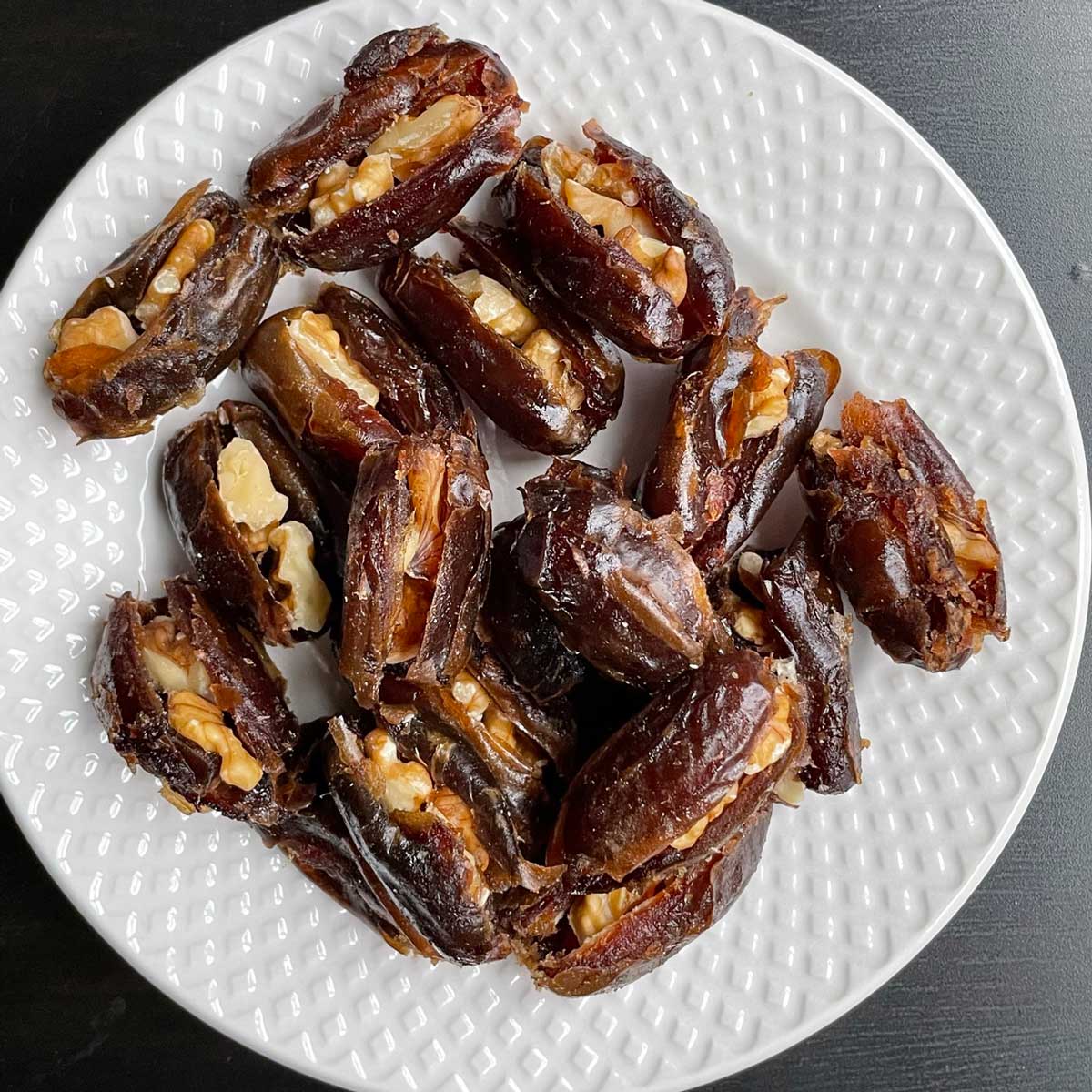 Dates filled with walnuts.