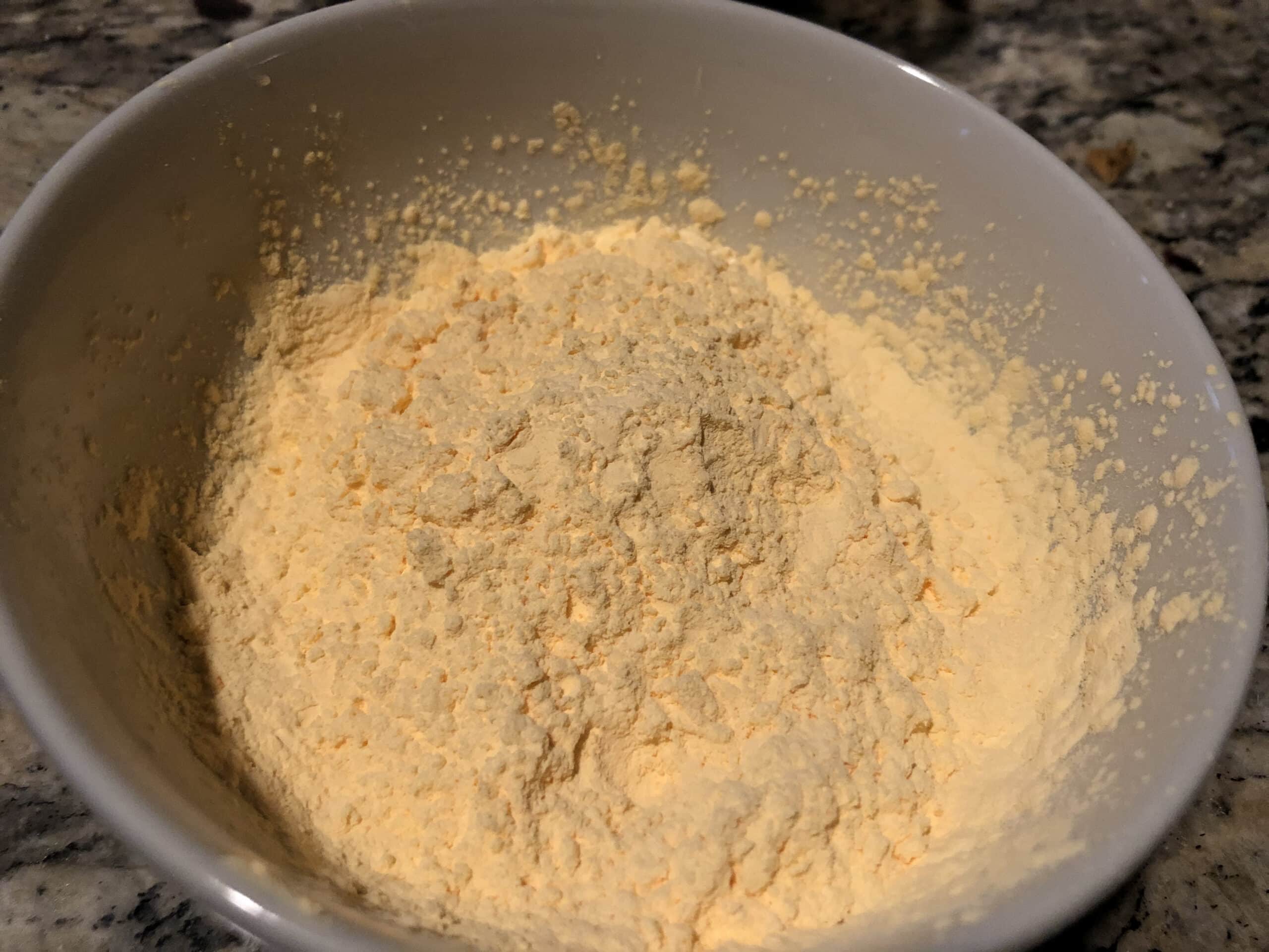 custard powder in a bowl.