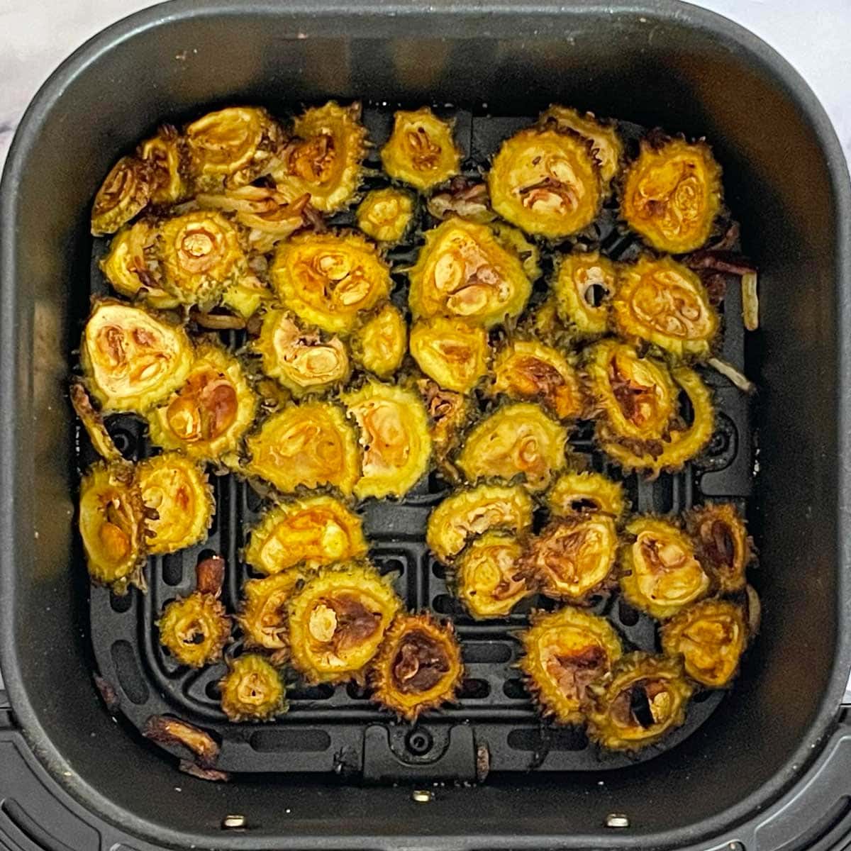 Bitter gourd cooked in Air fryer.