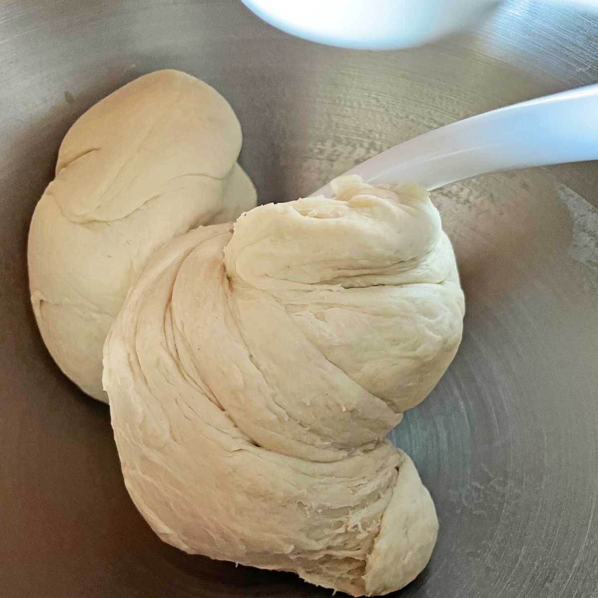 Pizza dough in stand mixer