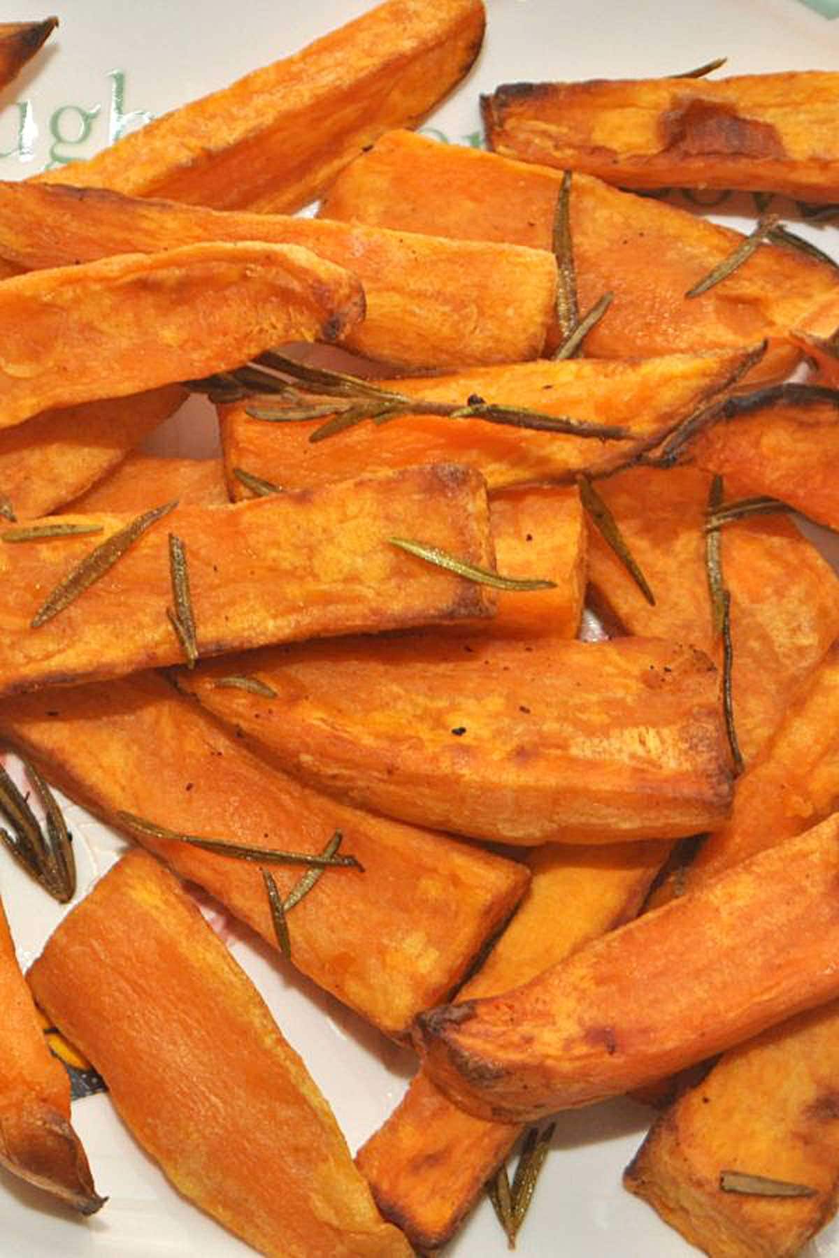 Sweet potato fries served in a plate.