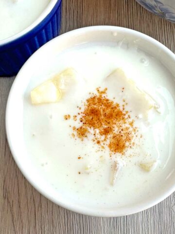 Pineapple raita in a bowl.