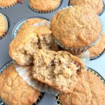Baked Banana Muffins in a baking tray.